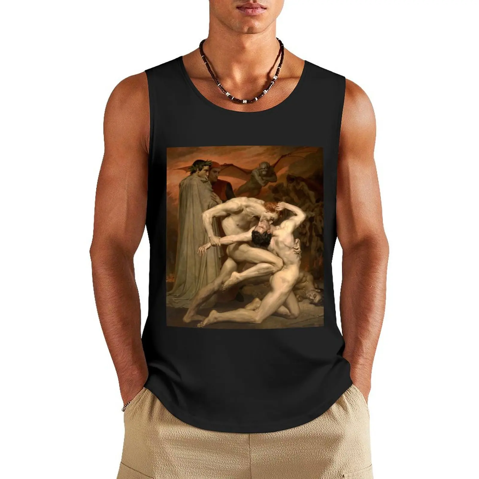 William-Adolphe Bouguereau - Dante and Virgil (Dante et Virgile) (1850) Tank Top Men's gym clothing men clothings