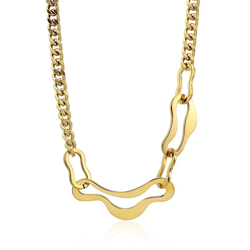 

The Silver/Gold Cloud shape Link Necklaces 316L Stianless steel Chain Links Necklace for Women Trendy y2k Jewelry Collar gifts