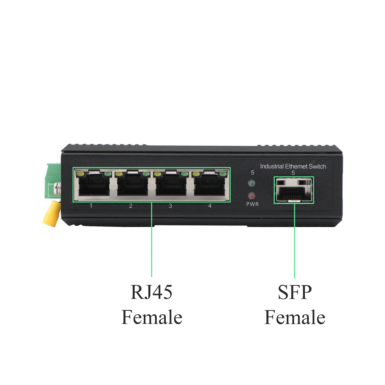 100M / 1000M محول POE صناعي 1 منفذ بصري + 4 منافذ POE، جهاز إرسال واستقبال SC/SFP ثنائي الوضع