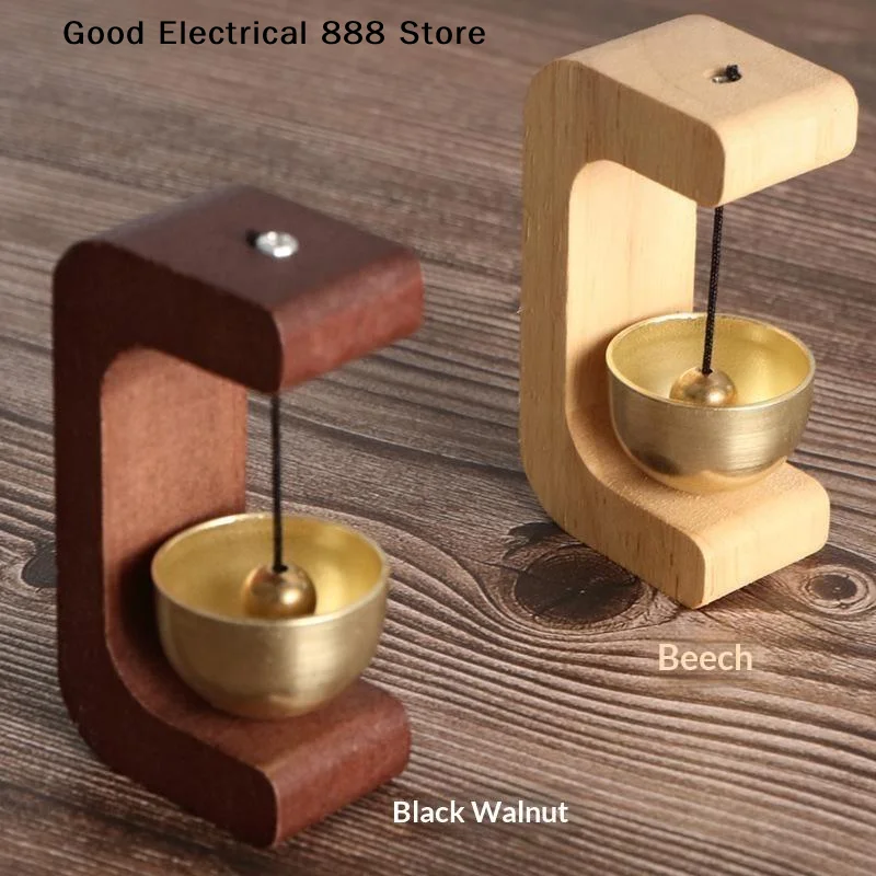 【G】Dopamine Wooden Door Bell Magnetic Suction Copper Chime Household Entry Reminder Windbell Shop Gate Opening Decorative Bell