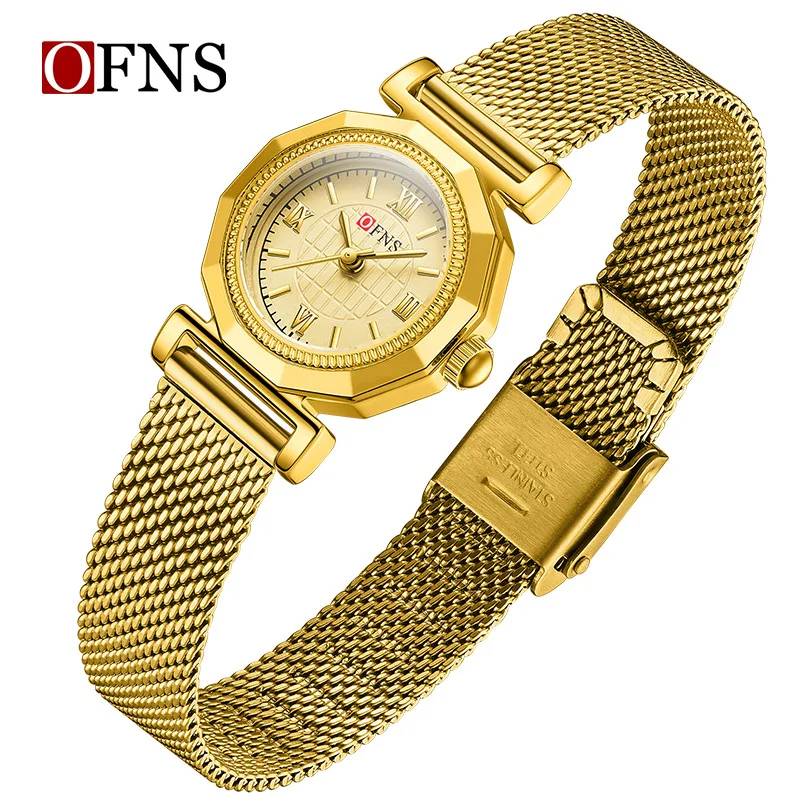 2026 Ofns Women's Vintage Roman Numeral Quartz Watch Fashion Retro Dial, Waterproof, Small Casual Everyday Wristwatch for Ladies