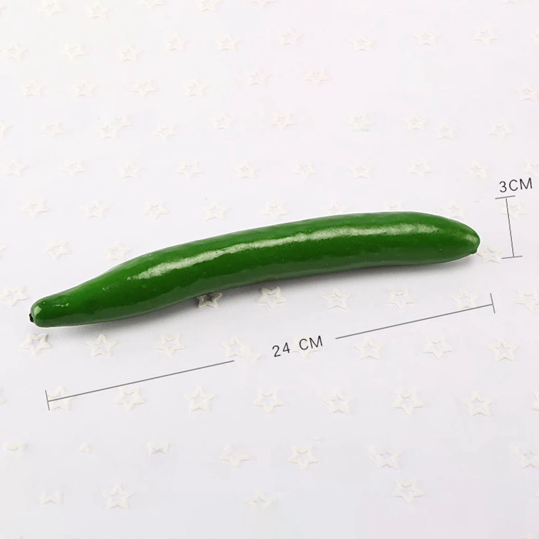 3pcs 24cm Artificial Simulation Cucumber Foam Lifelike Simulation Cucumber Fake Vegetable Props Home Kitchen Decoration Toy