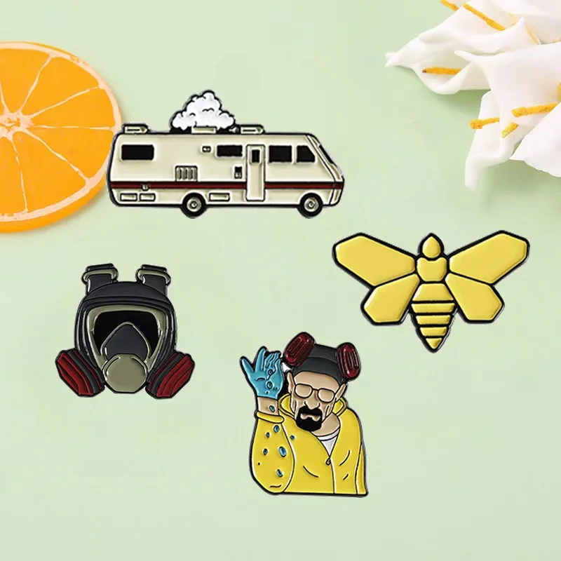 Custom Breaking Bad Enamel Pins Butterfly Car TV Series Cartoon Shirt Brooches Badges Lapel Jewelry Gifts For Friends Wholesale