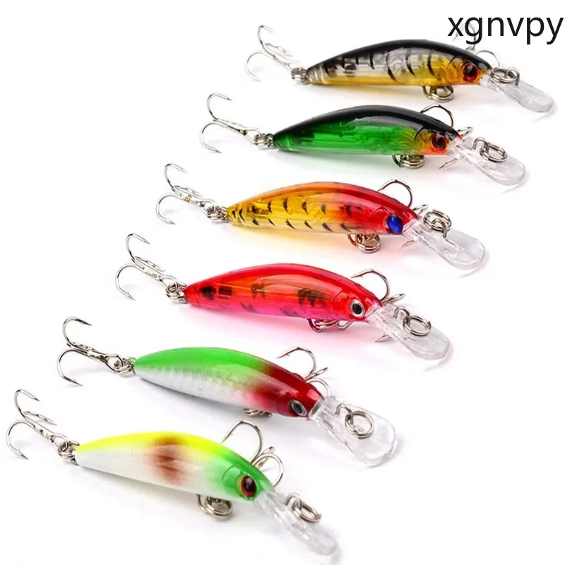 Xgnvpy Freshwater Bait Warping Beak Kill Plastic Hard Bait Black Minnow 70mm 3.3g Treble Hook Bait Pike Tackle Carp