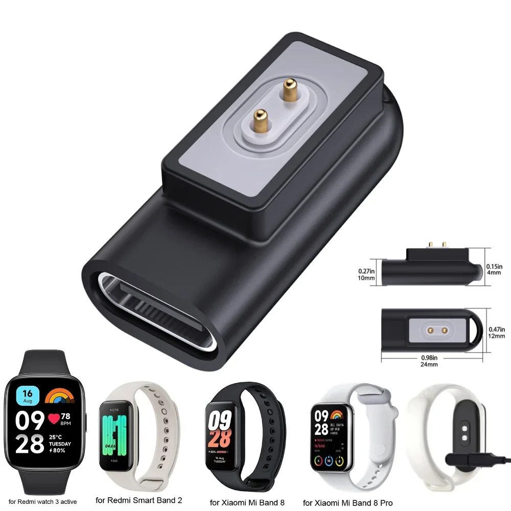 Magnetischer Ladeadapter für Xiaomi Mi Band 8/8 Active/8 Pro USB-C Buchse Uhren-Ladeanschluss für Redmi Watch 4/3/3 Active