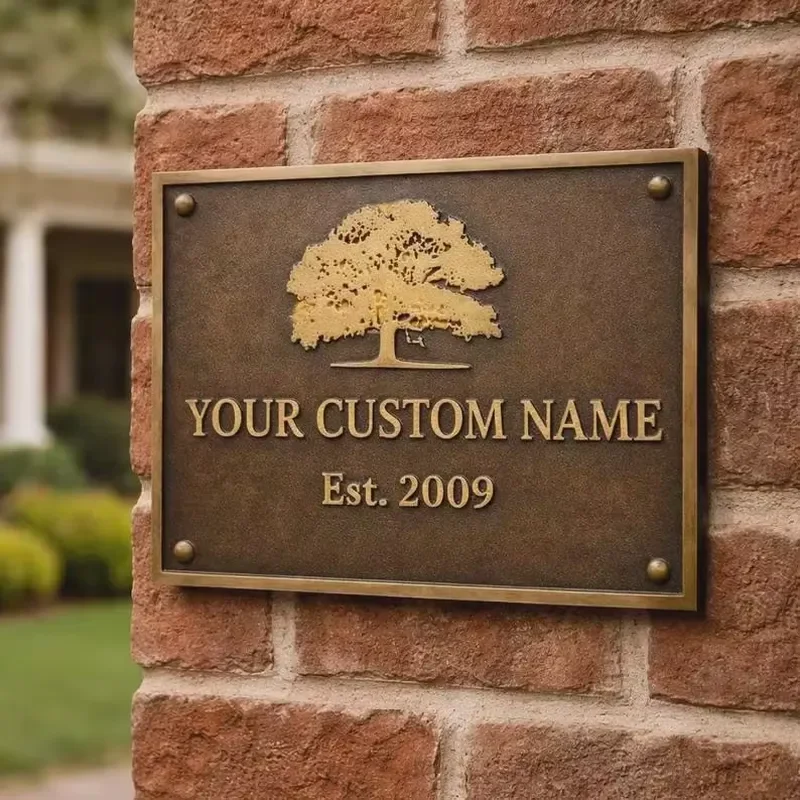 Customized Bronze Memory Plaque Commemorative Plaque Brass Outdoor Personalized 3D Brass Plaque
