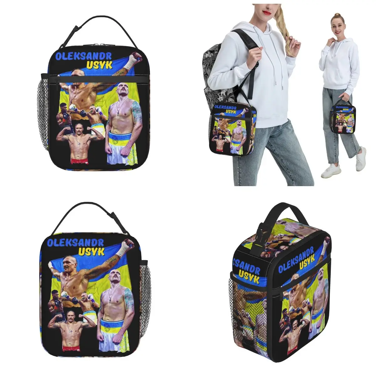 Oleksandr Usyk Boxing Champion Thermal Insulated Lunch Bags for Travel Portable Bento Box Cooler Thermal Lunch Boxes