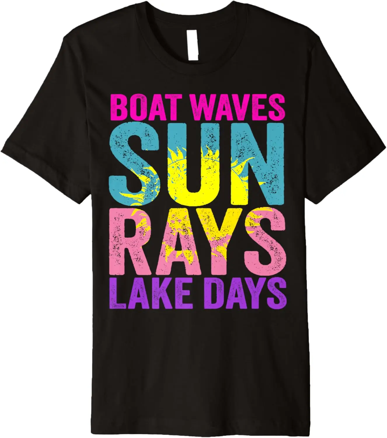 

Boat Waves Sun Rays Lake Days Premium T-Shirt