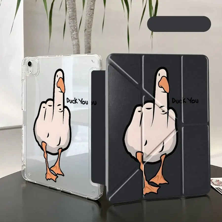 

Чехол для планшета Duck You для iPad Air 4, 5, M3, M2, 1, 2, M4, 11 дюймов, Pro 11-го, 10-го, 9-го, 8-го, 7-го поколений, 12.9 дюймов, Mini 6, 7, Pro 2025, с Y-образным держателем