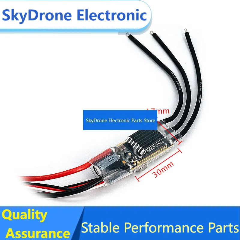 SkyDElRevvitRC 50A AM32 BEC Brushless ESC 7.4-8.4V 2-6S For 1/8 1/10 Scale Cars Axial SCX10 Traxxas TRX-4 TRX-6