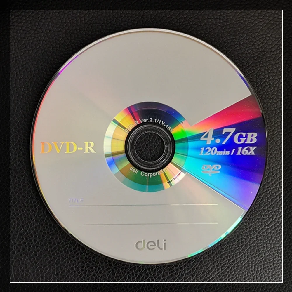 4PCS/LOT Deli 3724 DVD-R Blank Disc Recordable DVD Single Chip Recordable Digital Versatile 4.7GB/120min/16x DVD-R Disc