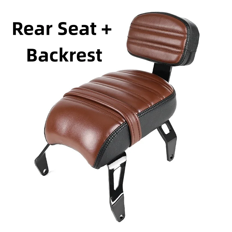 For Scout Bobber Modified Passenger Rear Seat Cushion With Detachable Backrest Motorcycle Saddle Mod Accessories