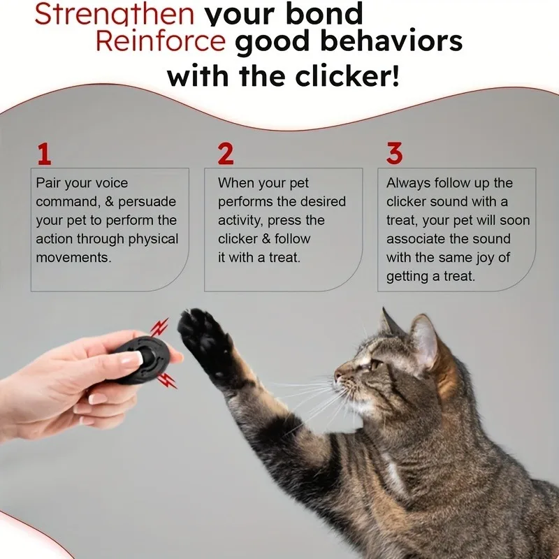 قطعتان من أداة النقر لتمارين الحيوانات الأليفة، صفارة الكلاب بالموجات فوق الصوتية (مع حبل معلق واحد)، تعليمات تصحيح وتدريبات سلوك الحيوانات الأليفة #6