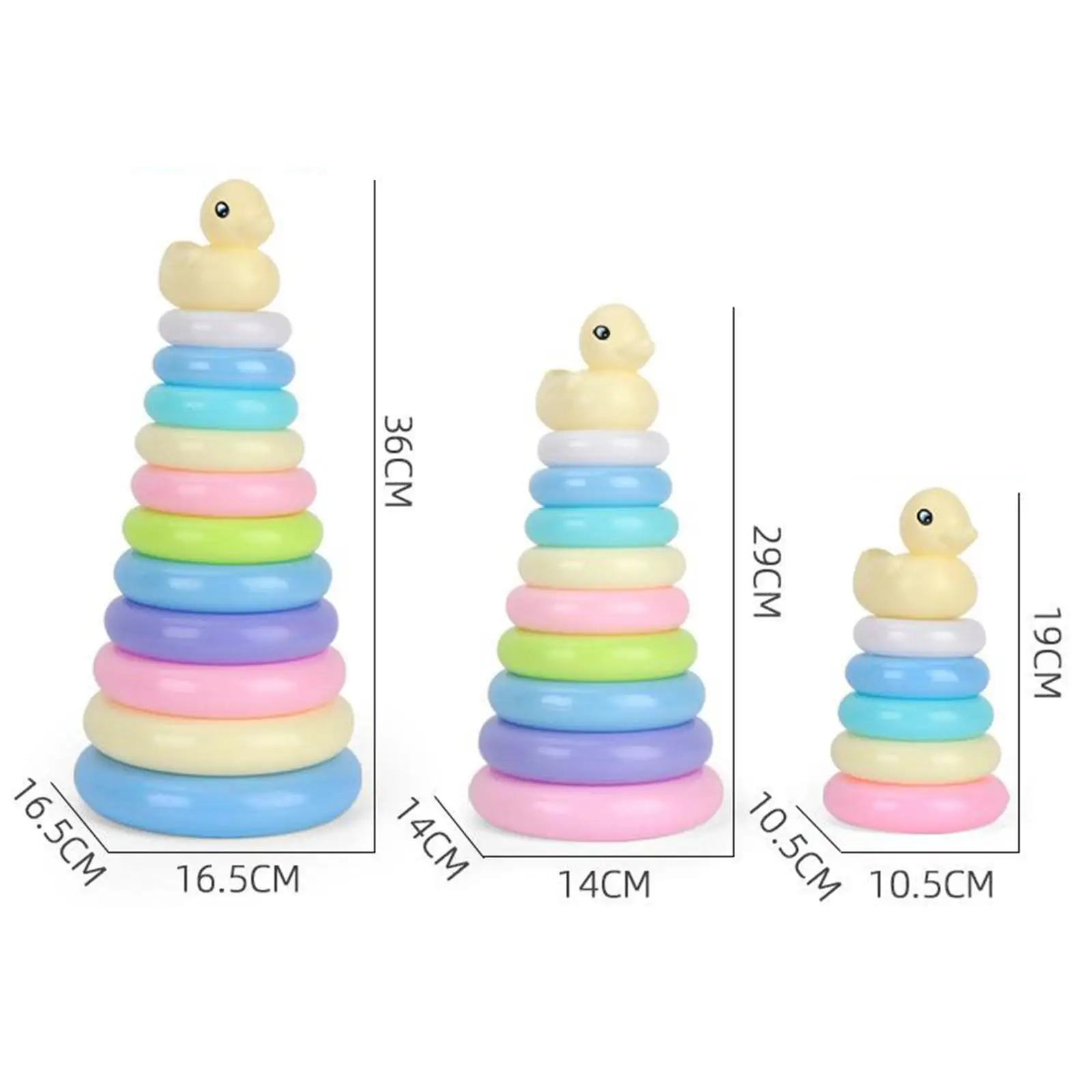 Montessori Baby Colorful Stacking Rings Toys Rainbow Activity Toy Gift