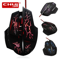 CHYI Computer Gaming Mouse Ergonomic Optical Gamer Mause Wired 1600 DPI Usb Bloody 7 Button PC Mice With LED Backlit For Laptop