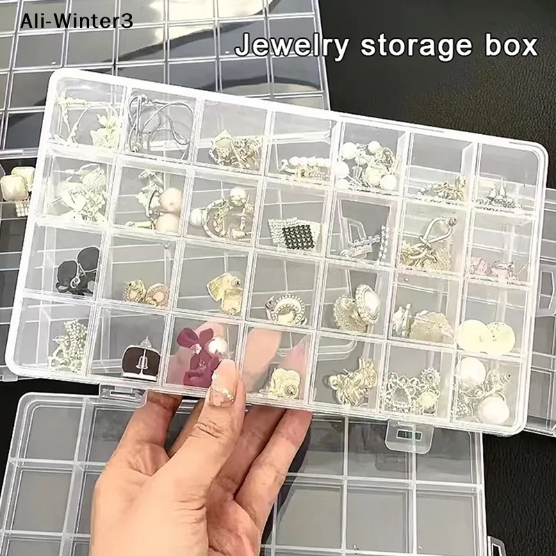 

【R】28 Grids Transparent Organizer Box Plastic Square Organizers Storage Boxes For Home Makeup Jewelry Accessories Organizer