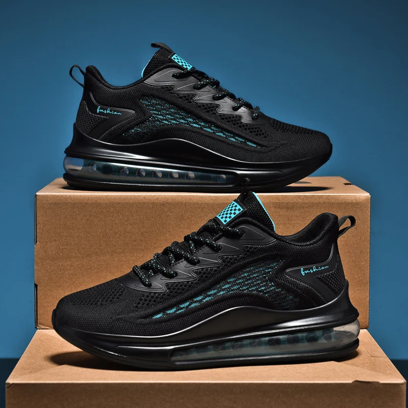 

2026 new Sports shoes, men's shoes, summer breathable mesh shoes, height increasing full-length air cushion running shoes
