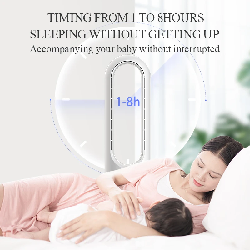 Hot and Cool Bladeless Heater Fan With Remote Control Standing Leafless Fan