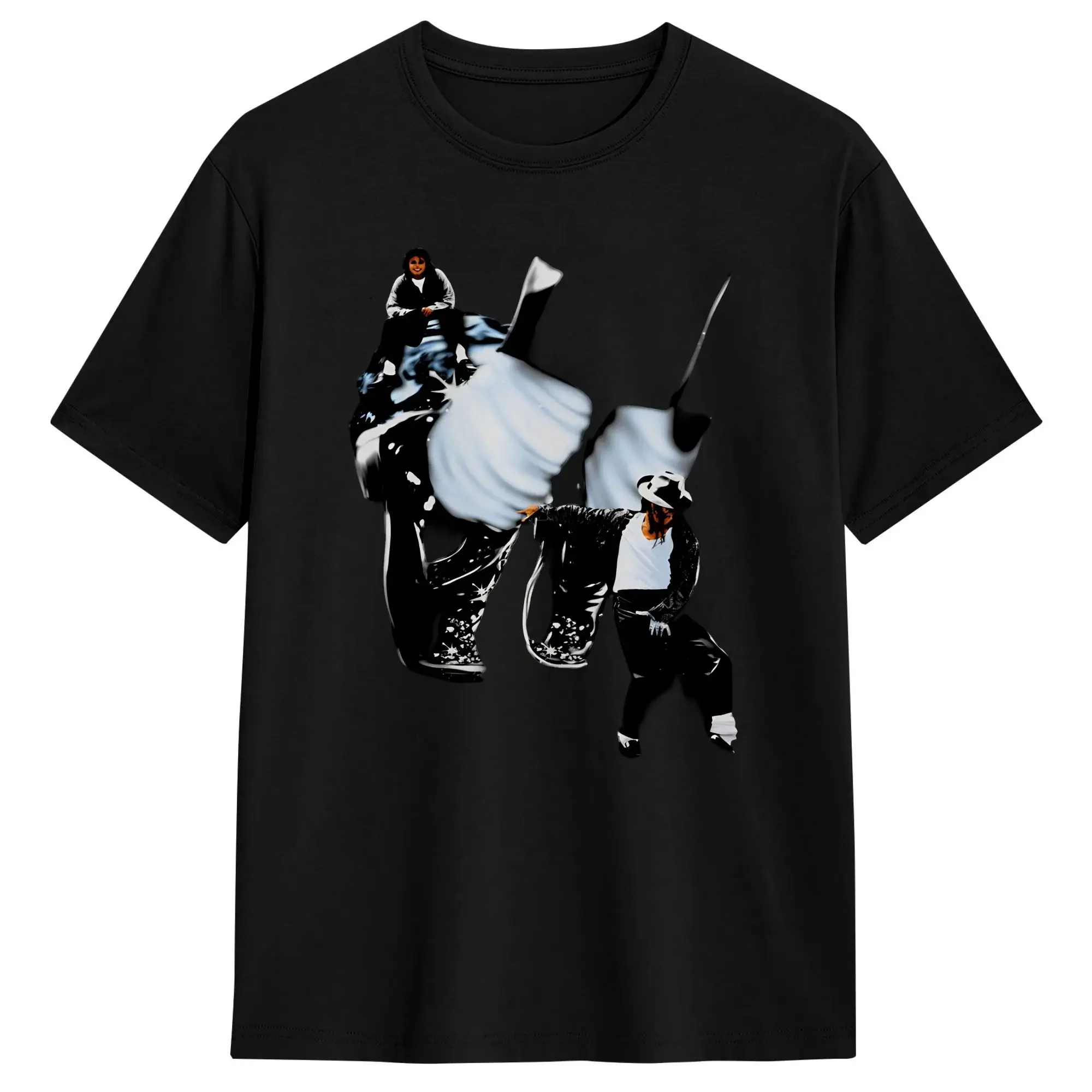 Michael Jackson King Of Pop Moonwalk Men's T Shirt  Funny Tees Short Sleeve Crewneck T-Shirts 100% Cotton Printing Tops