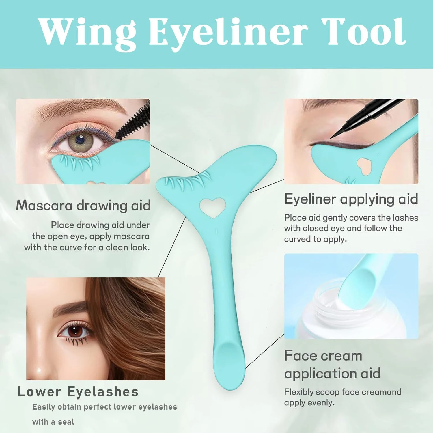 "Silicone Eyeliner Stencils Set for Flawless Makeup - Eyelash Stamp, Mascara Shield Included"