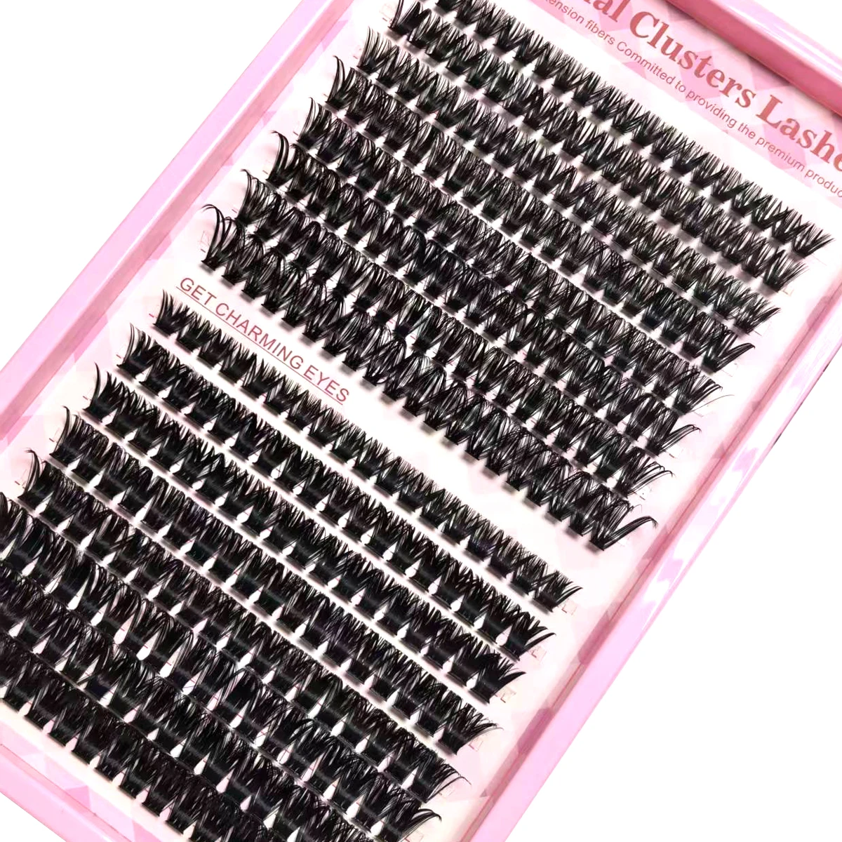 HBZGTLAD 60D-100D Flauschige DIY-Cluster-Wimpern, gemischte Wimpernverlängerung, 0,07 mm, russische Wimpern, dick und wiederverwendbar, dramatisch