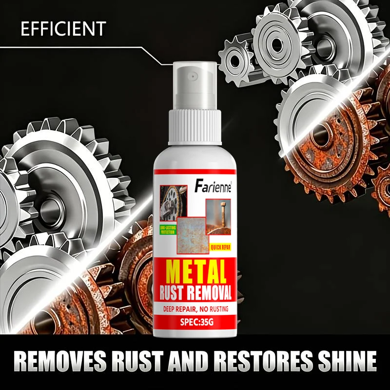 Farienne Metal Rust Removal Spray, 35G Efficient Rust Remover & Inhibitor for Car Parts, Tools & Metal Surfaces