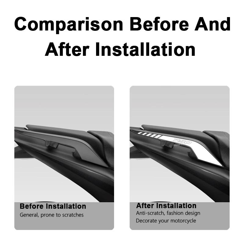 POSFIRA Motorcycle Passenger Handle Sticker Vinyl Decals for Honda Integra 750 2012-2020 2013 2014 2015 2016 2017 Accessories