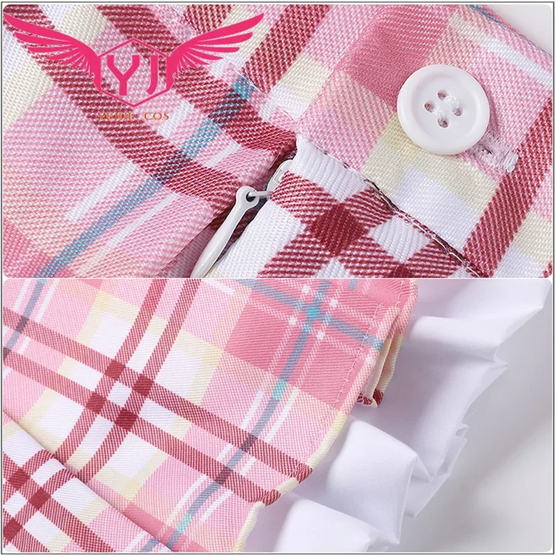 Ebisu Kofuku Cosplay Costume Anime Girl Pink Skirt JK Uniform Sweater Shirt Set Stage Performance Dress Halloween Outfit Set