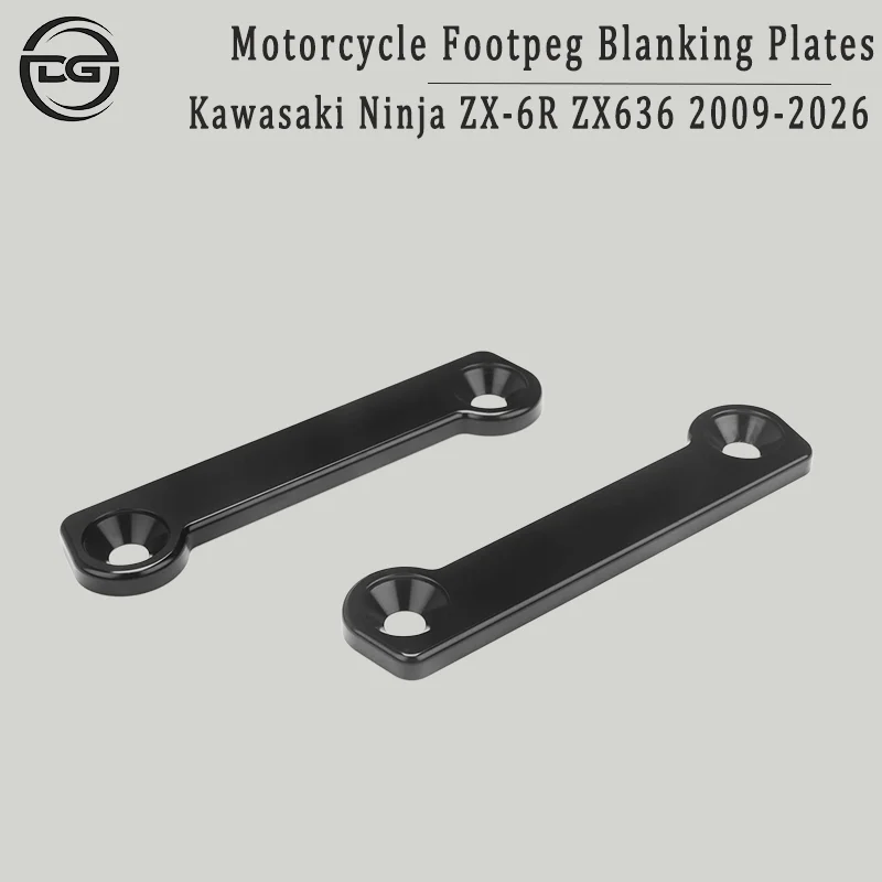 For Kawasaki Ninja ZX-6R, ZX6R, ZX-636, ZX636 (2009–2026) Rear Passenger Footrest Hole Cover / Footrest Removal Plate