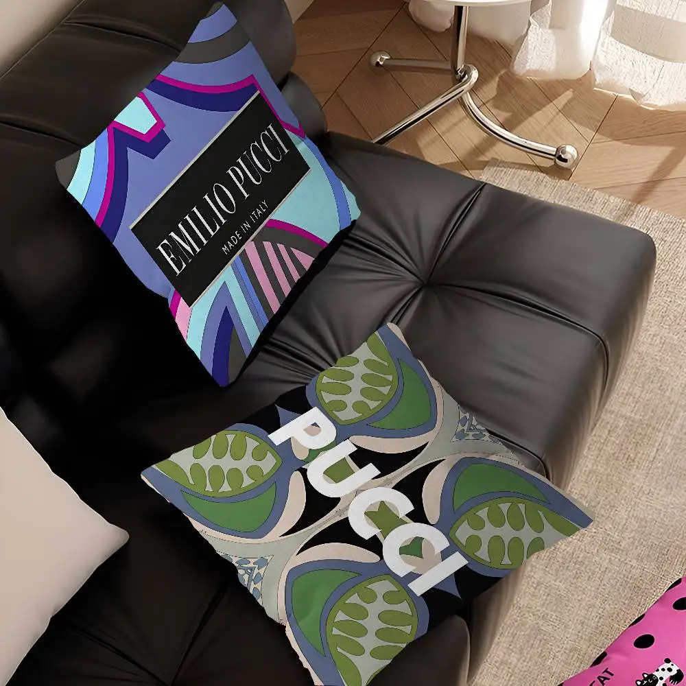 E-Emilios P-PucciS Logo Personalized Pillow Dust Cover Bedroom Kids Party Decoration Pillowcase Birthday Children Gift