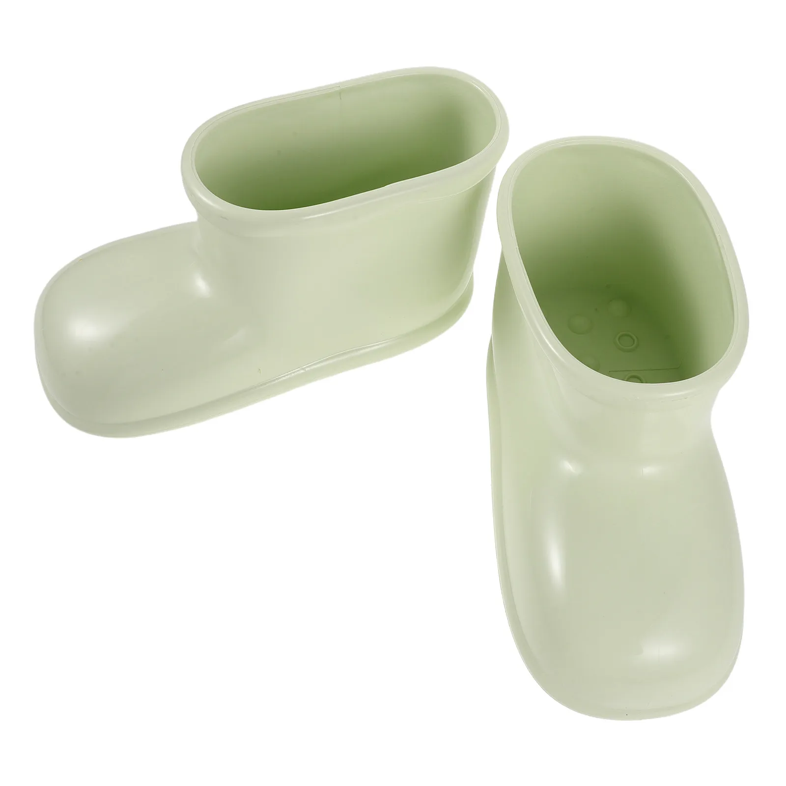 Foot Soaking Boots Pair PVC Thermal Insulated Portable Foot Spa Basin for Home Relaxation Green