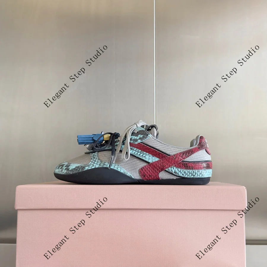 

Unisex Shoes Snakeskin Sneakers Runway Gymnasium