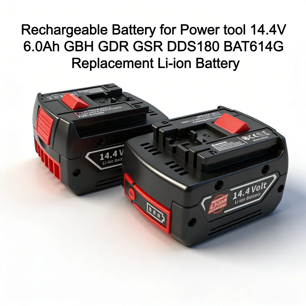 

Aleaivy Rechargeable Battery for Power tool 14.4V 4.0Ah/6.0Ah GBH GDR GSR DDS180 BAT614G (KC) Replacement Li-ion Battery