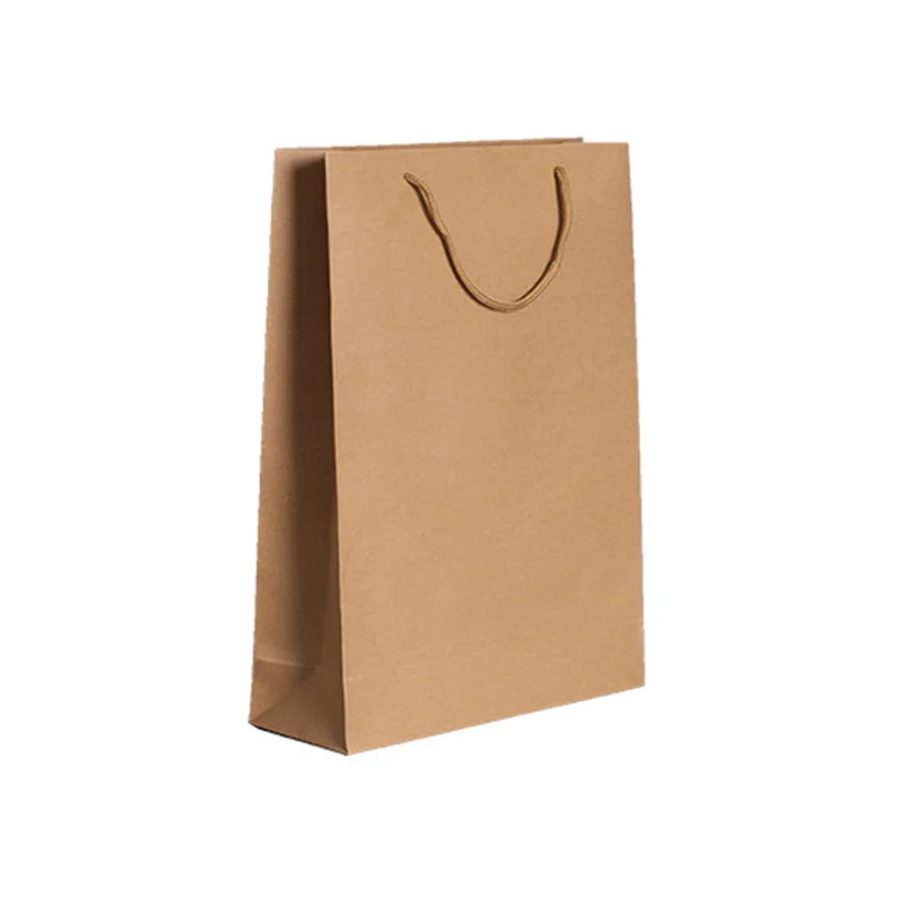 Brown Kraft Tote Bag Carrier Bags Flat Handle Home Paper Bags Party Recyclable Shopping Smooth Wedding Brand New