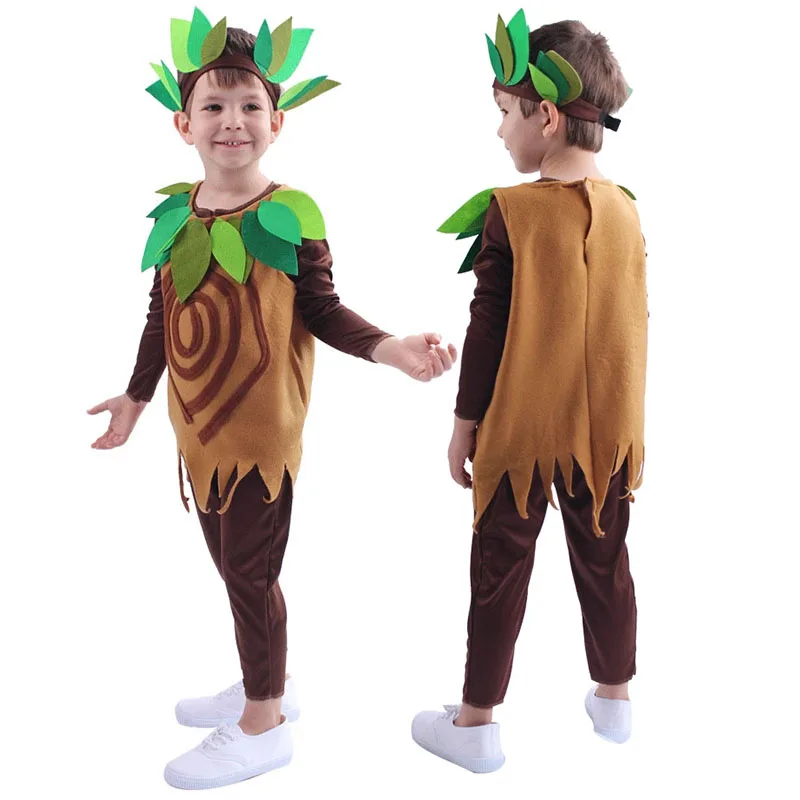 Unisex Child Groot Tree Man Costume Boys Funny Forest Creature Fancy Dress Halloween Tree Ent Costume for Kids