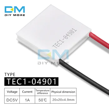 TEC1-04901 04902 Refrigerador Termoelétrico Semicondutor Peltier 20*20MM 5V Peltier Elemente Módulo Dissipador de Calor