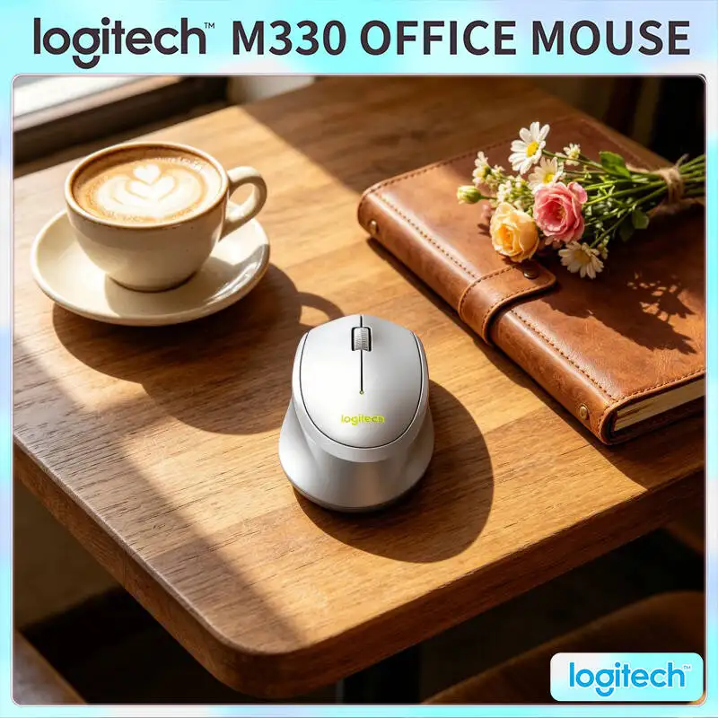 

Logitech M330 Silent Cordless Mouse USB Nano Receiver 2.4GHz Reliable Accurate Slim for PC Mac Chromebook Workbench Table