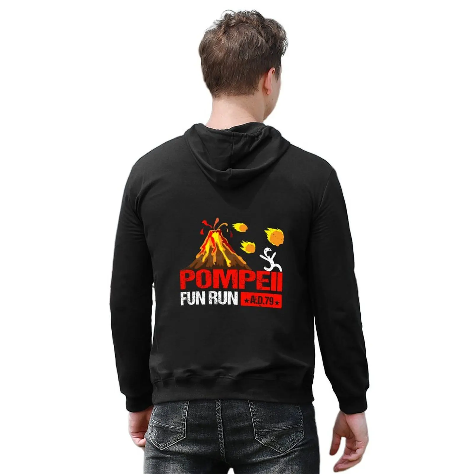 Pompeii Fun Run 79 AD Retro Vintage Hoodie ملابس رجالي ملابس أنيمي ملابس جمالية بدلة رياضية