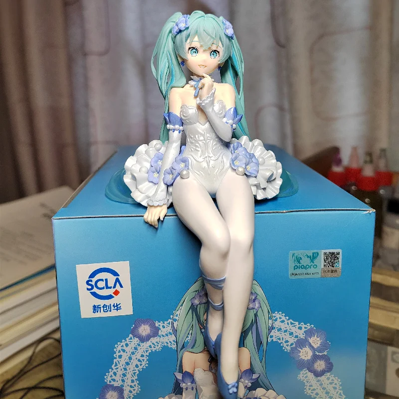 Około 15cm oryginalna figurek Hatsune Miku figurek wróżka kwiat duch Anime Kawaii figurka Model zabawka na prezent w