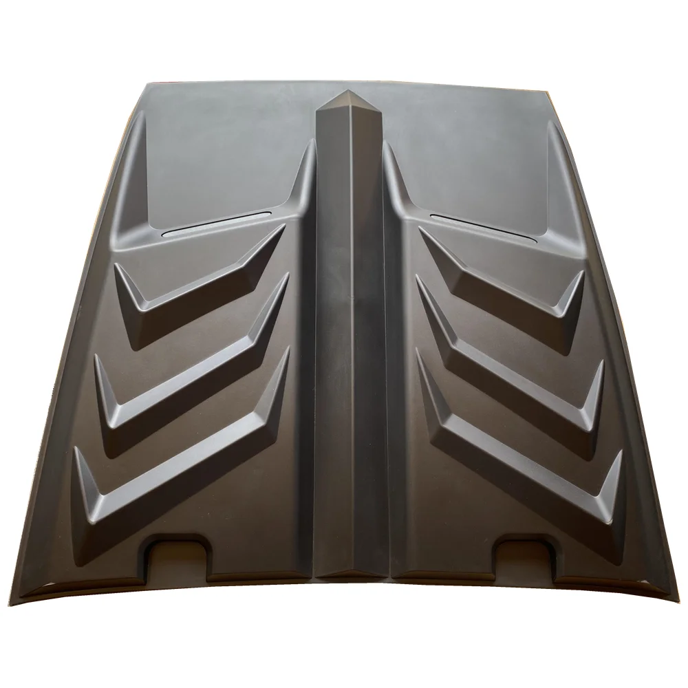 Bonnet Scoop Hood Cover to suit GWM Poer Cannon 2020+ ABS Easy Tape On  Size 112.5*101*15 cm Matt Black