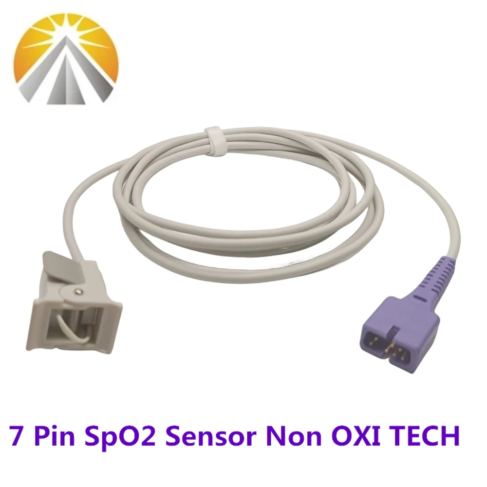 2.5 Meters 7 Pin SpO2 Sensor For Ne-ll-cor Patient Monitor Non Oxi-Max Tech Adult Pediatric Child Neonate Use Pulse Rate Probe