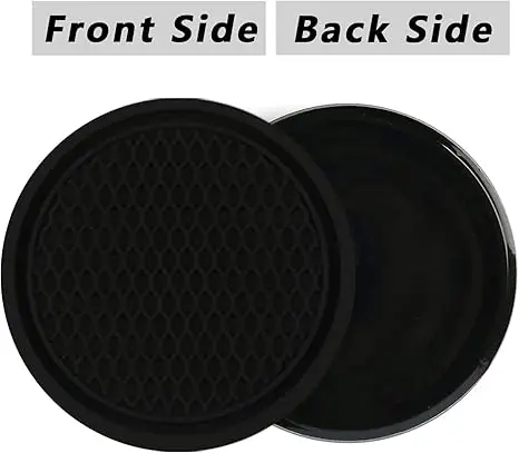 Conjunto de 2 Porta-Copos para Carro, Suporte Universal Antiderrapante Embutido em Silicone, Acessórios para Interior de Carro, Preto