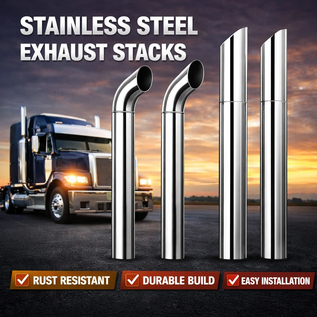 FLO-VIC: New Hot Sale Customized Bull Horn Truck Stack Steel Exhaust Stack Pipes-universal Replacement
