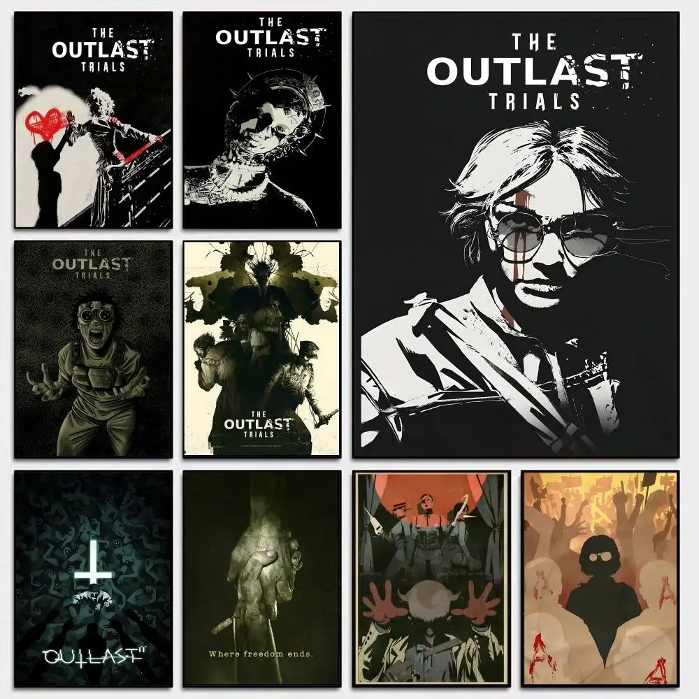 1pc Game T-The O-Outlast T-Trials Classic Vintage Posters Vintage Room Home Bar Cafe Decor Nordic Home Decor