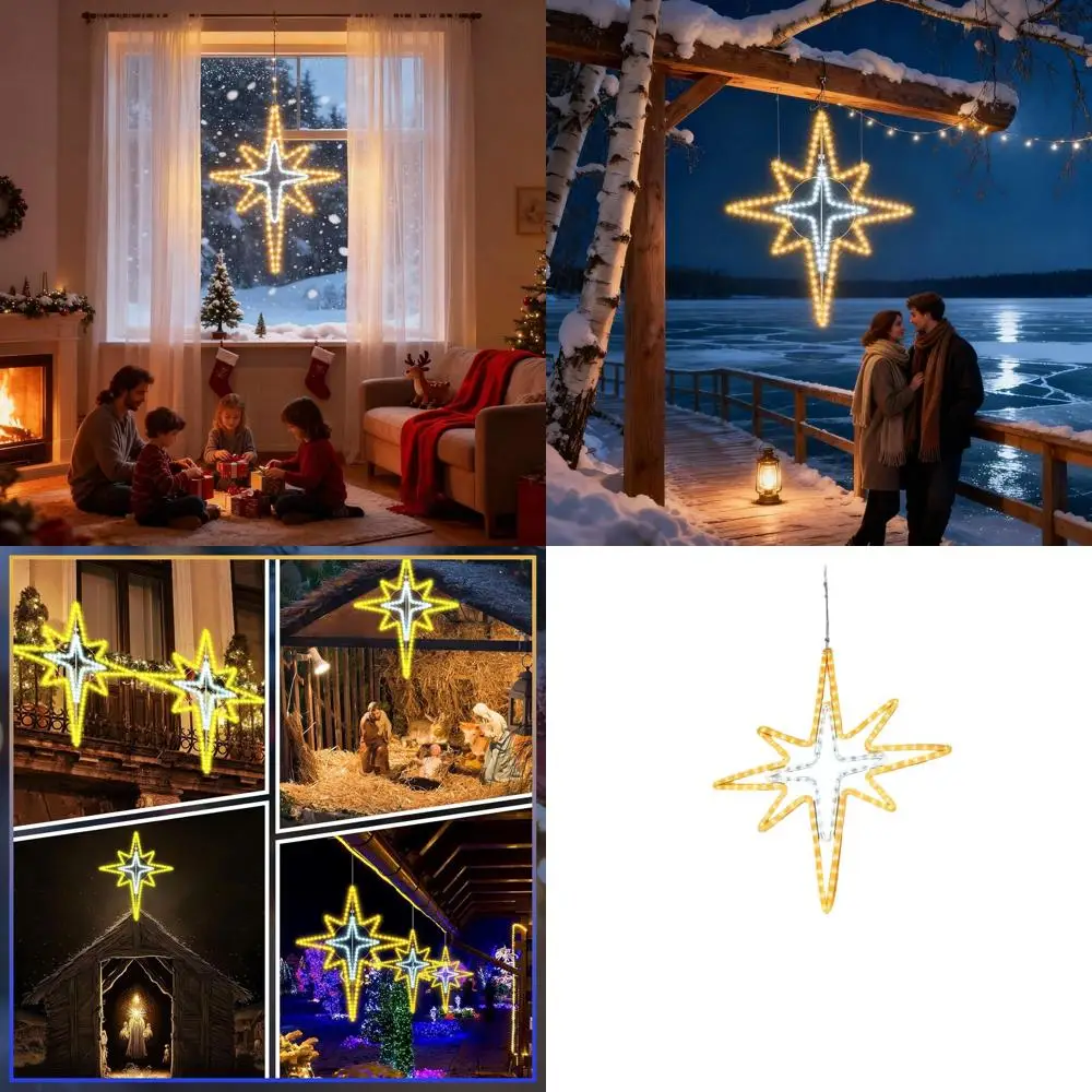 

43 LED Star of Bethlehem Light - Nativity Scene for Door, Window, and Wall (White, Warm Light)