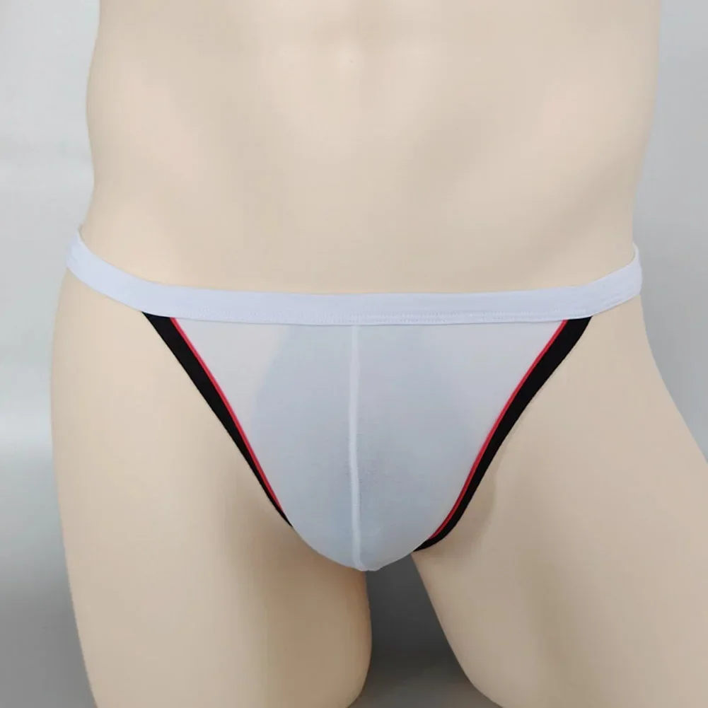 Pakaian Dalam Pria Lingerie Nilon Pinggang Rendah 1 Buah untuk Semua Musim Celana Dalam Melar Tinggi Kantong Pakaian Dalam Seksi Biasa Lembut