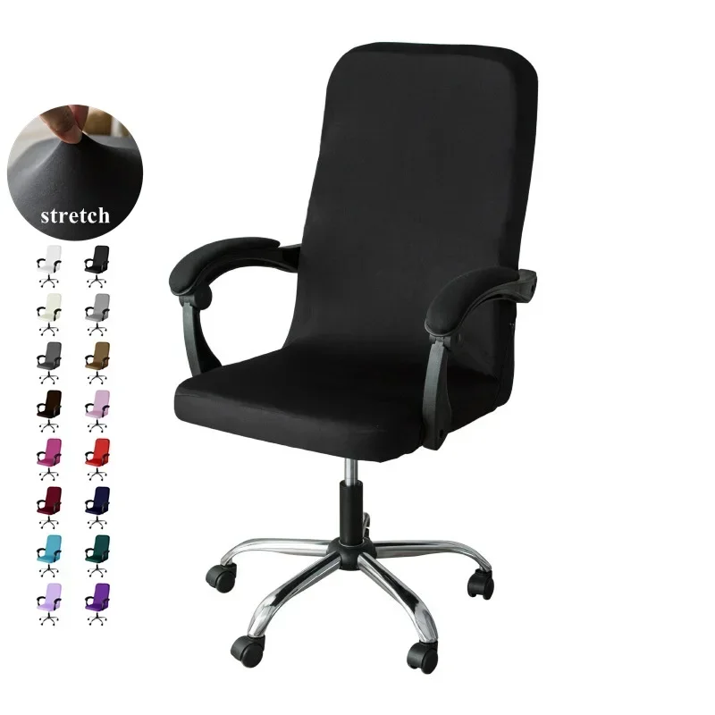 כיסא צבע soild מכסה כסאות מחשב מתיחה כיסוי לכיסאות מחשב לא להחליק מקרה מושב אוניברסלי לכביסה מגן מחקר