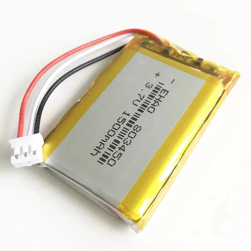 10 PCS 3.7V 1500mAh Lithium Polymer LiPo Rechargeable Battery with JST PH 2.0mm 3pin connector For DVD PAD GPS laptop 803450