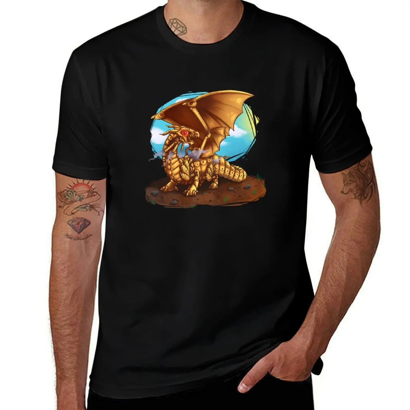 Festus the Dragon T-Shirt Retro Style Print Casual Top T-Shirt