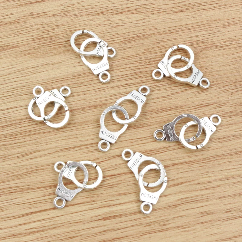 10pcs Handcuffs Freedom Charms 30x10mm 42x15mm Making Pendant fit,Vintage Bronze Tibetan Silver color,DIY Jewelry Supplies